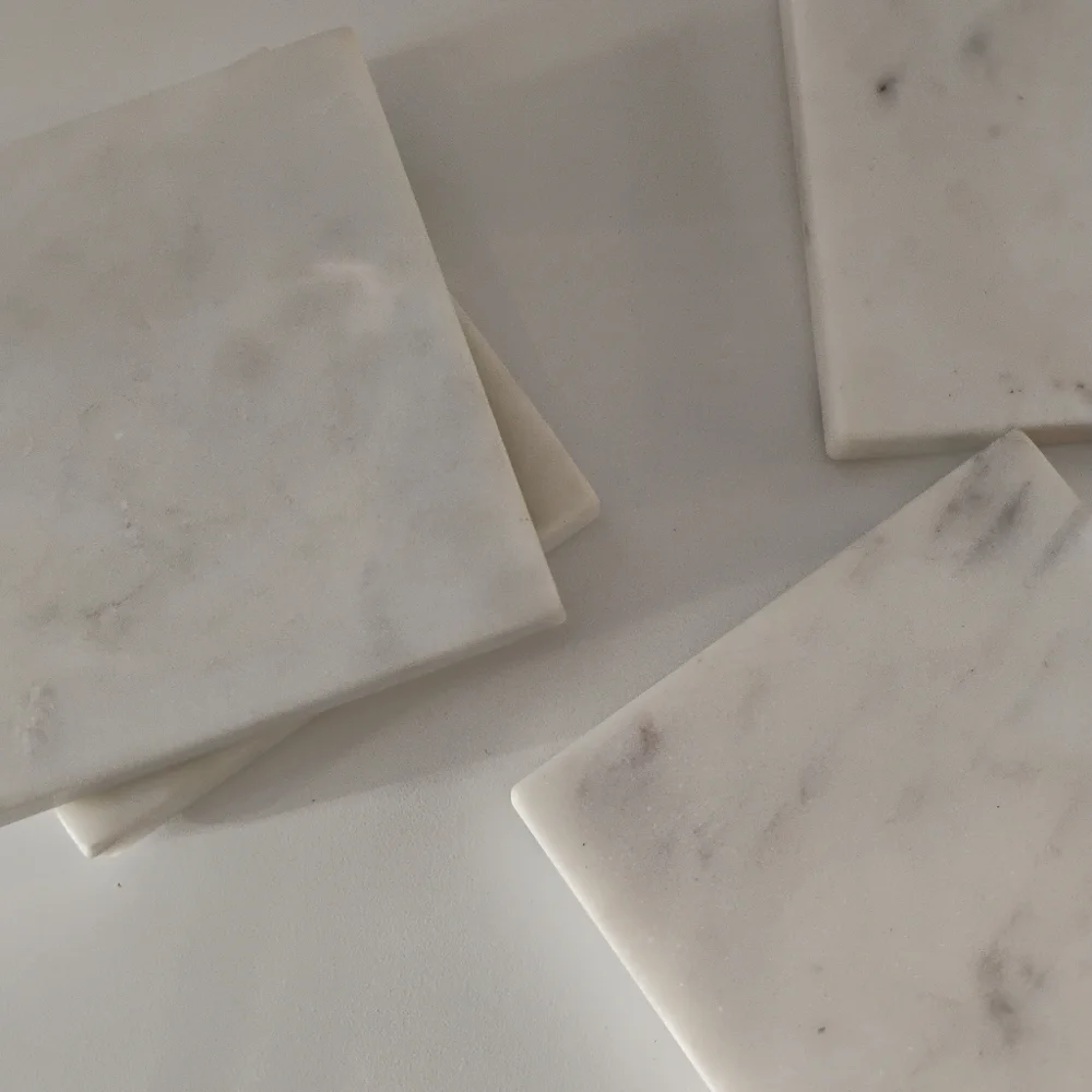 white marble coasters. 🤍